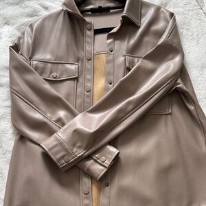 Dynamite Taupe Faux Leather Jacket